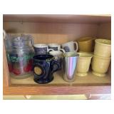 All glasses on shelf