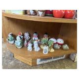 Shelf of salt and pepper shakers