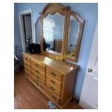 Big wood dresser and mirror