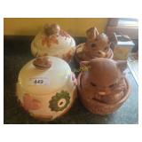 Four cookie jars