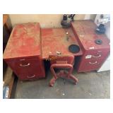 Metal desk and chair