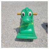 Plastic ride on dinosaur