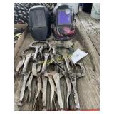 Welding helmets (2) and Vise Grips (9)