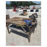 Metal table with grinder & vice