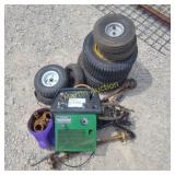 Tires (7), Mower parts