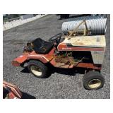 Simplicity riding lawnmower with tiller