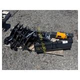 Eight piece mini excavator attachment set