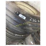 Unused 12.5-16' 12 ply tire mounted on 8 hole rim.