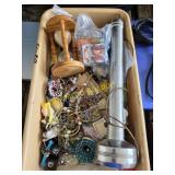 tote of miscellaneous jewelry and other items