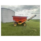Gravity wagon/ seed wagon, on JD running gear,