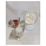 Snowglob, Candle Holders (2), Glass +