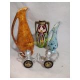 Bag of Vases and a set of salt and peper shakers +