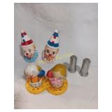 Vintage Clown Salt & Pepper Shakers (3) +