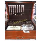 Silverware box with utensils