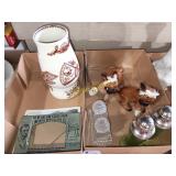 Salt and pepper Shaker and misc dog figurines,
