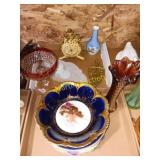 Glassware and clock