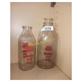 Meadow gold milk bottles