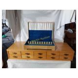 Dresser top cabinet and empty silverware case
