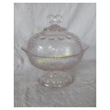 Pink Glass Pedestal Compote Lid Vintage +