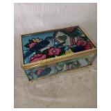 Vintage Birdhouse Stained Glass Trinket Box +
