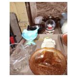 Glassware with Santa globe