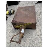 Old oil/fuel tank with hand pump