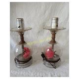 Glass Lamp with roses set +