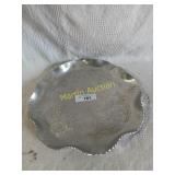 Vintage Floral Alum Serving Tray +