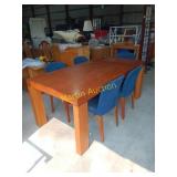 Table and chairs, table has in unit extendable