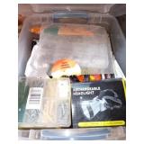 Misc screws, fasteners, headlamp, heater gun