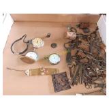 Flat with keys and pocket watches