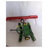 Toy metal hay elevator & JD Disk Plow +