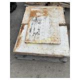 Pallet of metal shelves
