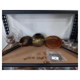 Brass and copper items, utensils,bowls, decor