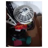 Exercise dumbells, fans, cord
