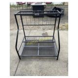 Black metal shelving