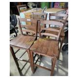 4 Tall Wooden Chairs