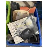 Two totes and a box of miscellaneous things