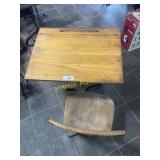 Antique wooden desk plus chair