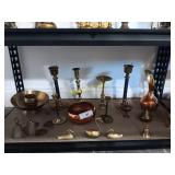 Copper and brass items, decor, candlestick