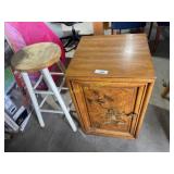 Wooden cabinet plus wooden stool