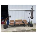 Outdoor patio set bench +2 chairs