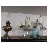 Barrel, jug and oil lamps