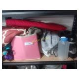 Curtains, fabric, water bottles and pizza cooker