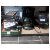 Coffee maker and popcorn maker and dvds