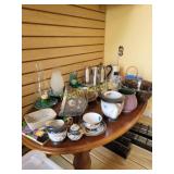Misc hardware boxes and lamps/vases/pottery items