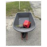 Wheel barrel plus gas can