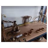 Brass items, napkin holders, shelf brackets,