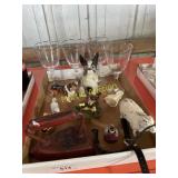 Glass items plus antique items