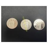 3- 1 Ounce Silver Coins  TK